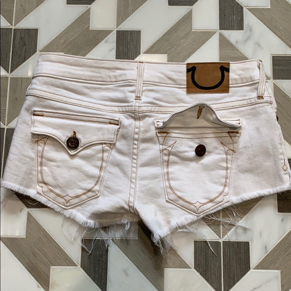 True Religion Jean Shorts White Y2K